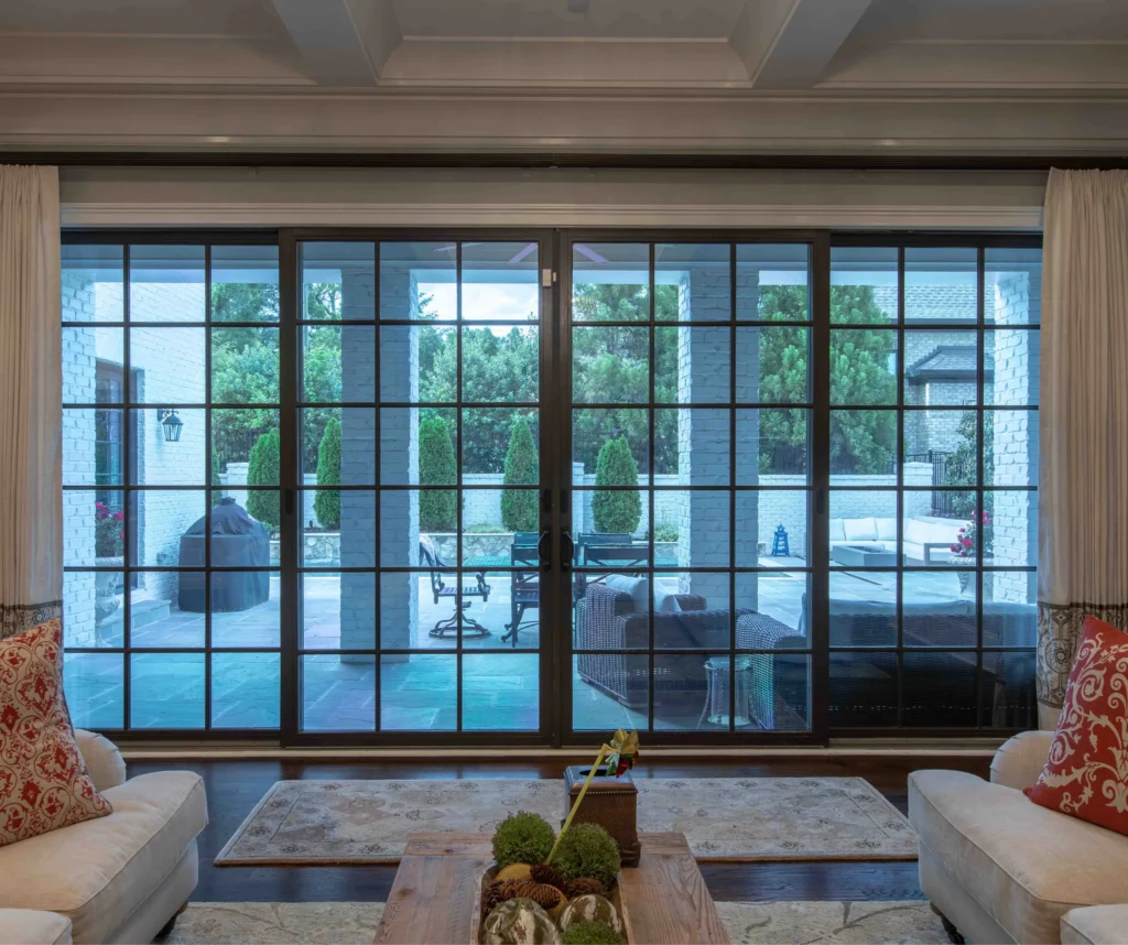 Interior with floor-to-ceiling windows